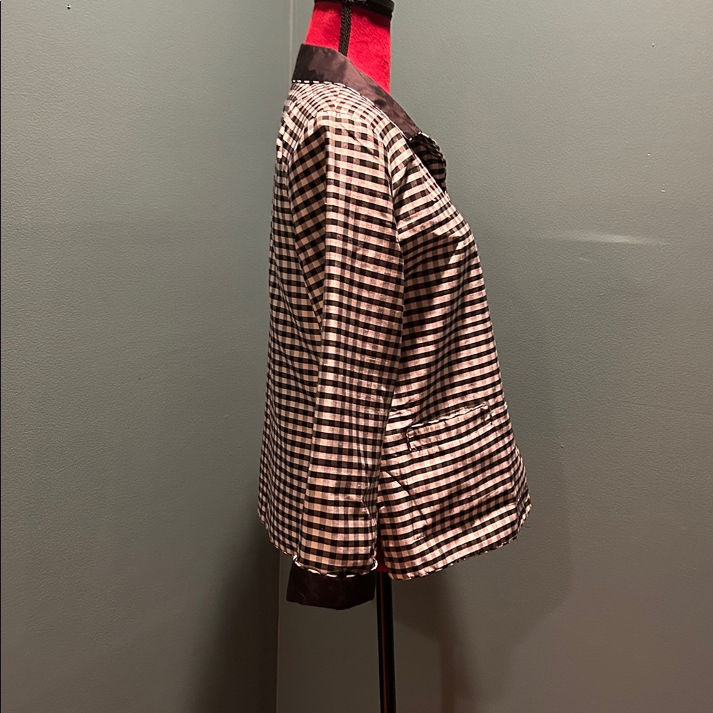 Harris Wallace Black Silk Reversible Jacket Size 8P - Picture 8 of 16